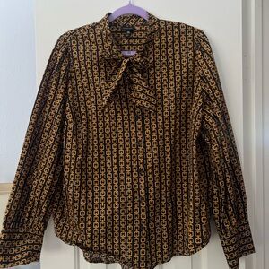Who What Wear Black and Gold Chain Blouse